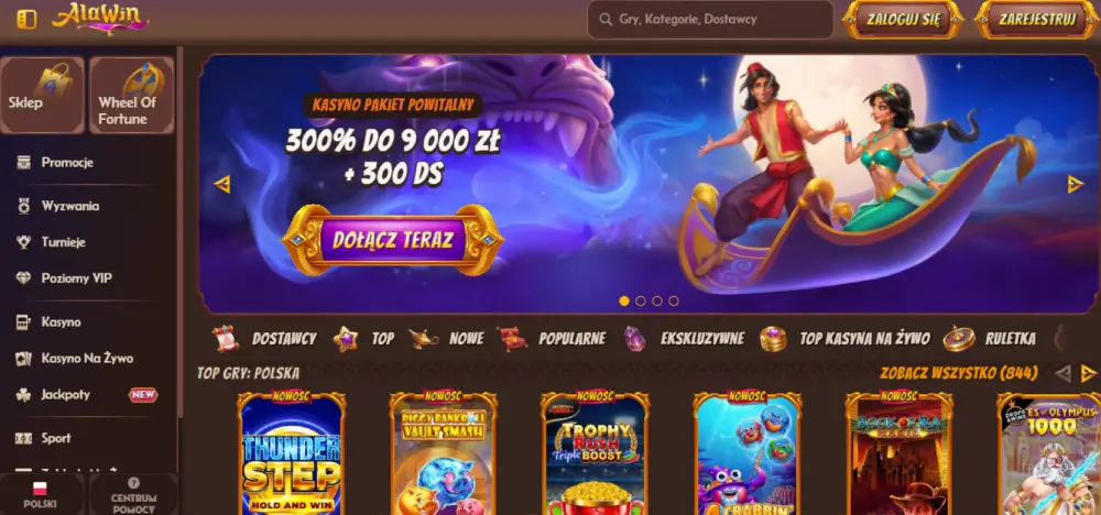 Alawin Casino website screenshot