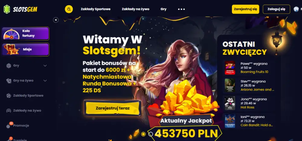 SlotsGem website screenshot